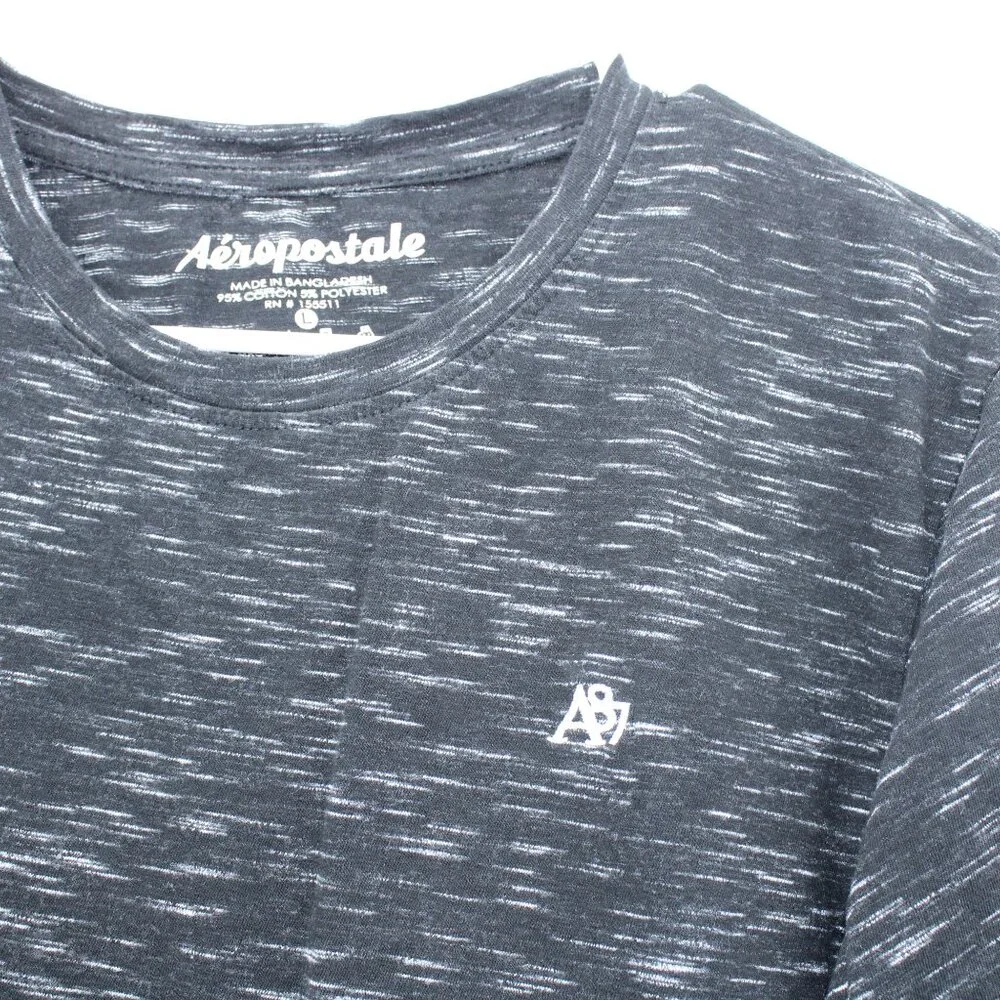 Aeropostale A87 Mens L Black And Grey T-Shirt Soft Lightweight - Picture 2 of 7